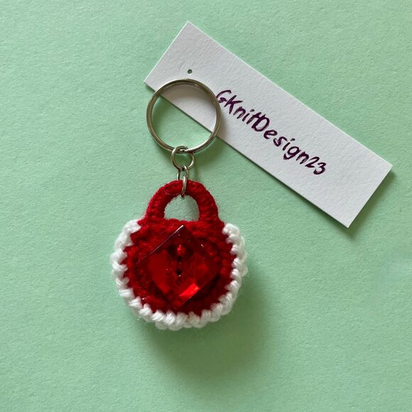 Little Keychain Charm, Crochet Handmade Backpack Charm - Picture 3 of 8
